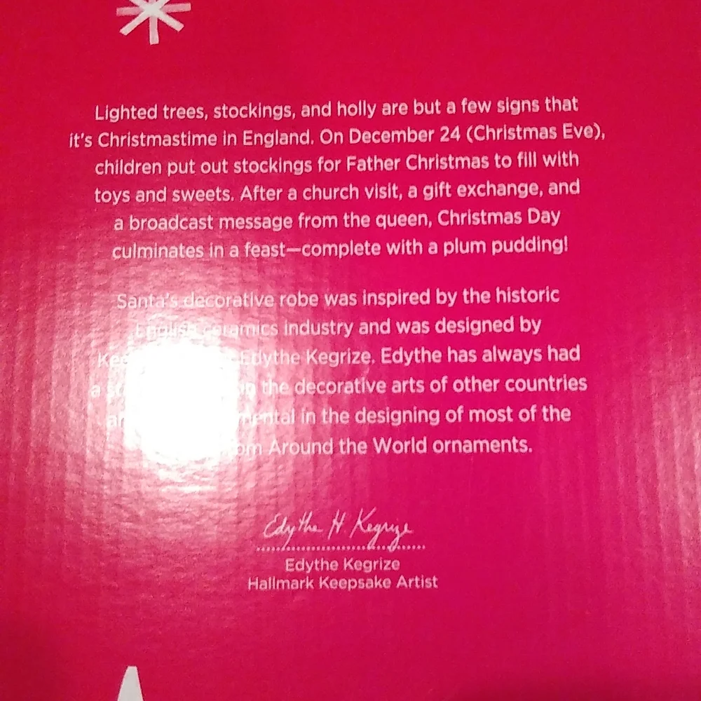 Santa from around the world, england, new, Hallmark